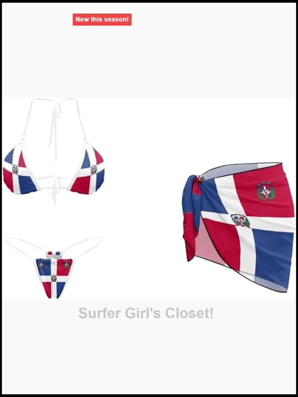 Two-Piece Bikini Set with Sarong Cover Up Adjustable Halter Thong Swimsuit